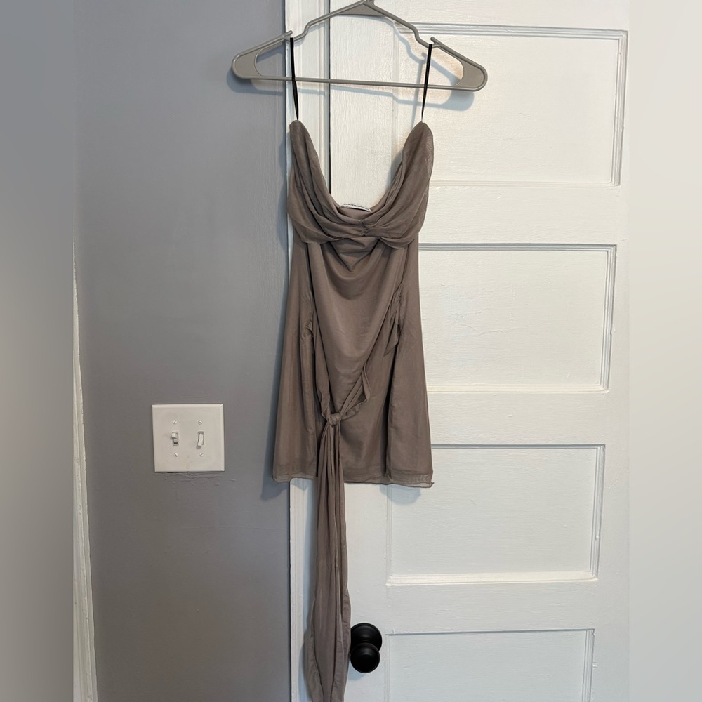 Princess Polly Strapless Dress in Taupe
